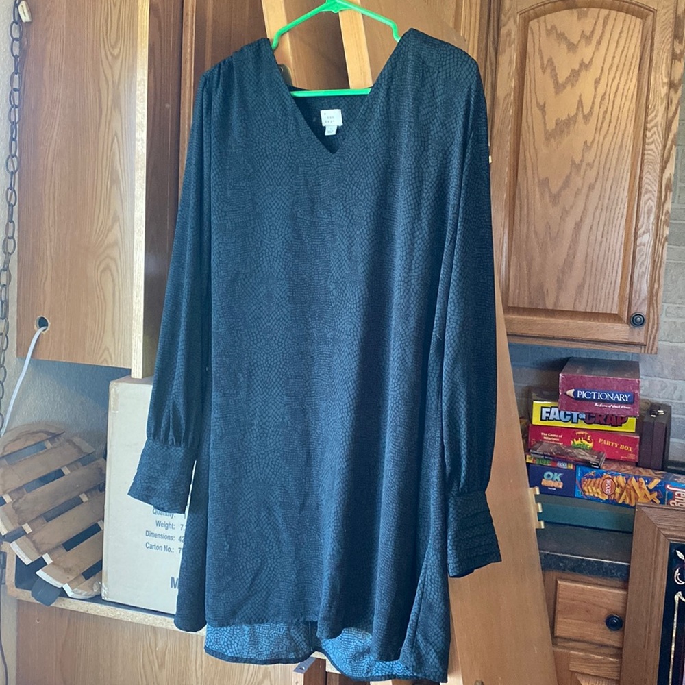 Green snakeskin long sleeve dress